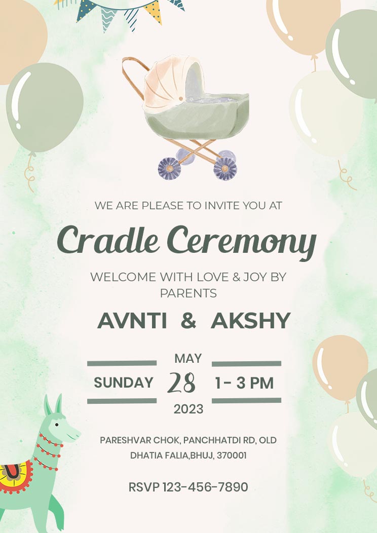 invitation for cradle ceremony