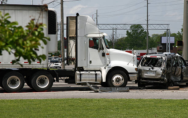 A Truck Accident of a big rig t-boned a car