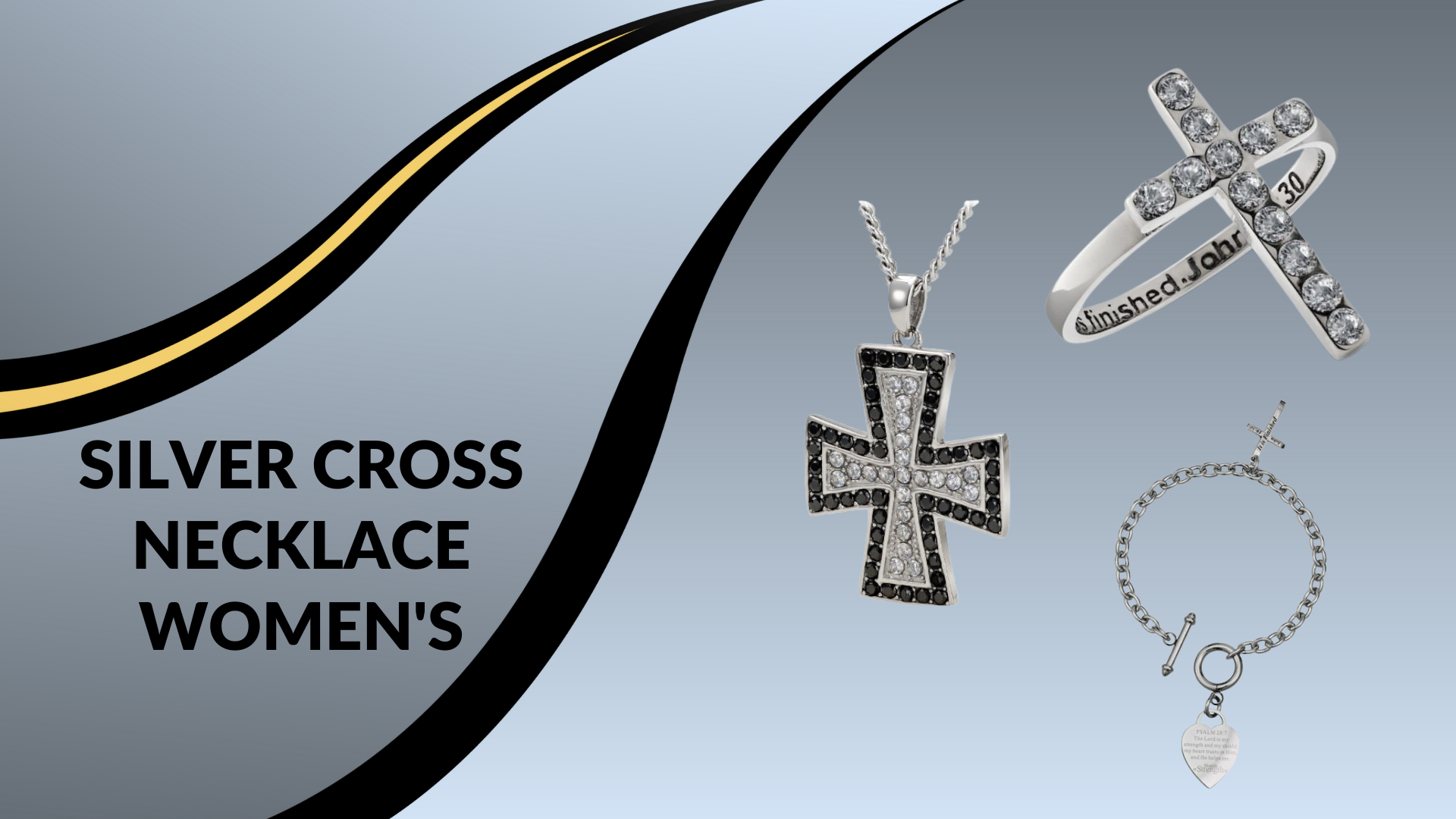 silver cross necklace women's